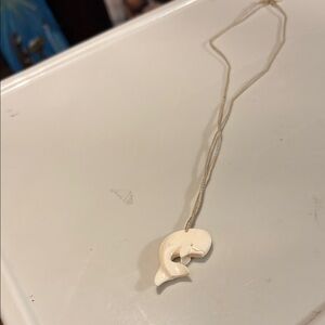 Elegant Cream Dolphin Pendant Necklace
